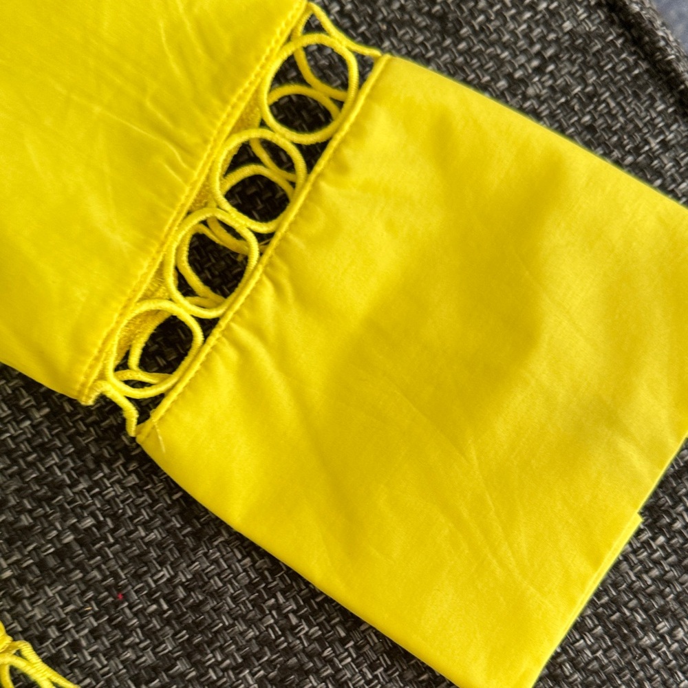Ina Bright Yellow Ruffle Long-Sleeve Blouse - Picture 4 of 10